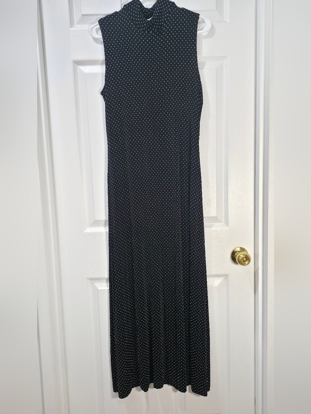 VTG Ronni Nicole 90s Mock Neck Polka Dot Maxi Dress 10 - Picture 2 of 9
